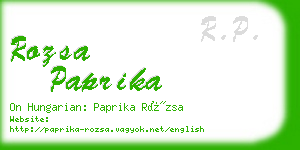 rozsa paprika business card